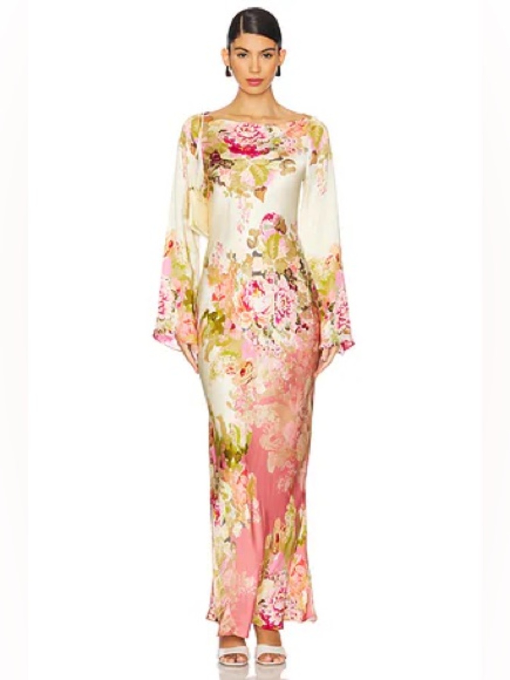 Hemant & Nandita Retrofete Sama Ivory Floral Maxi Dress
